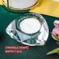Bougeoir triangulaire en cristal facetté de 7,5 cm de large pour décoration romantique - Style Triangle (Largeur 7.5cm)