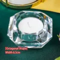 Porte-bougie chauffe-plat octogonal en cristal facetté, largeur 6,5 cm, moderne - Style Octogone (Largeur 6.5cm)