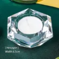 Bougeoir hexagonal en cristal élégant de 6,5 cm pour décoration de mariage romantique - Style Hexagone (Largeur 6.5cm)