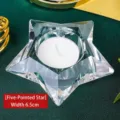 Bougeoir en cristal élégant en forme d'étoile de 6,5 cm avec bougie chauffe-plat décor - Forme d'Étoile (Largeur 6.5cm)