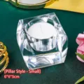 Bougeoir moderne européen en cristal carré style colonne petite taille 6x6x5cm décor - Style Colonne - Petit (6x6x5cm)
