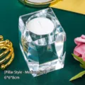 Élégant bougeoir en cristal de taille moyenne pour décoration moderne, taille 6x6x8cm - Style Colonne - Moyen (6x6x8cm)