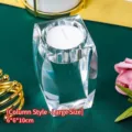 Grand bougeoir en cristal colonne pour déco, support chauffe-plat élégant 6x6x10cm - Style Colonne - Grand (6x6x10cm)