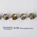 Galvanisierte champagnerfarbene achteckige Kristallperlen für DIY-Vorhänge und Dekorationen - 14mm (A-94) / Galvanisiertes Champagner