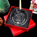 Detailed macro view of engraved Home Sweet Home Christmas ornament in a red gift box. - 80mm (No Gift Box) / Style 1-Home Sweet Home 2024