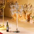 Candelabro de cristal de lujo de 9 cabezas para decoración elegante de bodas y hoteles - Como se muestra / Candelabro de Cristal Europeo (AL630632974212)