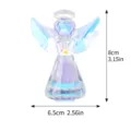 Vista detallada de figurita de ángel de cristal con altura de 8cm y ancho de 6.5cm - Ángel de Cristal Iridiscente