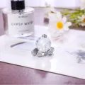 Crystal pumpkin carriage ornament with faceted glass ball and silver metal base - Pumpkin Carriage Ornament / White