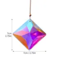 Lebhafter 7cm K9 Kristallprisma Sonnenfänger Anhänger mit präzisen Maßangaben - Rautenmuster / 70x70mm