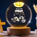 Detailed 3D laser engraved ultrasound baby crystal ball night light on wooden base - Style 2 / 6cm With Base