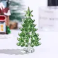 Close-up of a green handcrafted crystal Christmas tree with a star topper. - Green Crystal Christmas Tree