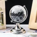 Kristall Kugel Dekoration mit Metallständer transparente Glas Sphäre für Schreibtisch - Unbeschriftet Silber K5 (40mm)