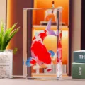 Handgefertigter 3D-lasergravierter Koi-Fisch-Kristallblock für Heimdekorationen - Crystal size 20*10*5cm without base