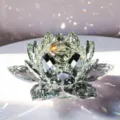 Crystal lotus flower ornament sparkling crystal tabletop decor centerpiece design - Silver-Plated Lotus / Diameter 6