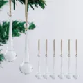 Set de adornos de lágrima de cristal transparente para árbol de Navidad con cordones dorados - 1 Pieza / Blanco