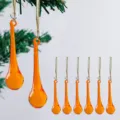 Elegantes adornos de cristal en forma de lágrima naranja para decoración de Navidad - 1 Pieza / Naranja