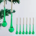 Adornos de lágrima de vidrio verde esmeralda para decoración de árbol de Navidad - 1 Pieza / Verde
