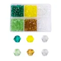 Set of 4mm bicone crystal beads in six colors for DIY jewelry and clothing decoration - 600 Pieces Pack / 1# Mint Lemon