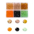Set of 6 color faceted crystal glass beads in a compartment box for DIY jewelry - 6-Grid Rondelle 4MM-600PCS / 2# Maple Leaf