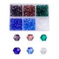 4mm faceted bicone glass beads box set in 6 assorted colors for DIY jewelry making - 600 Pieces Pack / 2# Violet Dream