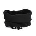 Winter black fleece neck warmer gaiter with adjustable drawstring for outdoor warmth - Adjustable / Black