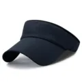 Cappello con visiera parasole blu scuro tinta unita per sport e ciclismo - 55-59cm (Regolabile) / Stile Semplice / Blu navy
