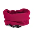 Warm magenta fleece neck warmer with adjustable drawstring for winter outdoor use. - Adjustable / Rose Red