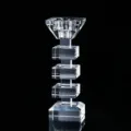 Elegante candelabro de cristal geométrico para decoración moderna del hogar y bodas - Pequeño (6x6x17cm)