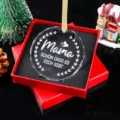 Elegante ronde kristallen hanger voor mama met Duitse gravure in een rode geschenkdoos - Stijl 23-Mama Duits