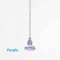 Purple diamond-shaped crystal ceiling fan pull chain ornament for home decor - Purple