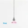 Elegant pink diamond-shaped crystal ceiling fan pull chain extension decorative ornament - Pink