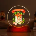 Warm glowing LED Christmas night light featuring a festive peppermint candy jar design - Peppermint Jar Style / 6cm Crystal + USB Warm Light Base