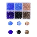 Assorted faceted glass rondelle beads in 6-compartment storage box for DIY jewelry - 6-Grid Rondelle 4MM-600PCS / 3# Starry Sky