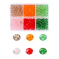 Boxed set of multicolor faceted crystal glass beads for DIY jewelry making and crafts - 6-Grid Rondelle 4MM-600PCS / 4# Watermelon