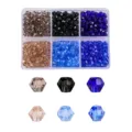 4mm bicone glass crystal beads set in 6-compartment box 600pcs for DIY jewelry making - 600 Pieces Pack / 6# Sunset Starry Sky