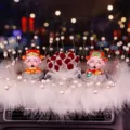 God of Wealth car dashboard ornaments with red roses and white feather trim decoration - Red Rose Bouquet With Fortune Doll And Feather Pad