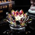 Colorful crystal lotus candle holder for home decor and spiritual ceremonies - 8cm / Streamer Colorful