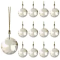 Set of 30mm faceted round crystal Christmas tree hanging ornaments - Single Piece / Clear
