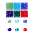 Assorted 6-compartment boxed faceted crystal glass beads in vivid colors for DIY jewelry making - 8# Happy Holiday