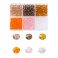 6-compartment box of faceted crystal glass beads in mixed colors for DIY jewelry - 10# Fruit Wine