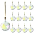 Set of 13 iridescent 30mm crystal ball ornaments for Christmas and wedding decor - Single Piece / White Yellow