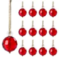 Set of faceted red crystal ball hanging ornaments for Christmas tree home decoration - 13-Piece Set / Red Crystal Ball