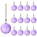 Set of purple 30mm faceted crystal ornaments for Christmas and wedding decoration - Single Piece / Light Purple