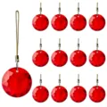 Set of 30mm faceted red crystal prism pendants for Christmas tree and wedding decor - Single Piece / Red