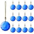 13pcs set of 30mm blue faceted crystal suncatcher pendants for Christmas tree decor - Single Piece / Sapphire Blue