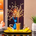 Yellow K9 crystal swan and money tree ornament for luxury home decoration gift - 2 Yellow Swans + Yellow Cube Fortune Tree + Yellow Tray