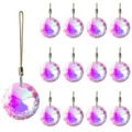 Set of 13 colorful faceted crystal prism ball ornaments for Christmas tree decoration - Single Piece / Metallic Purple