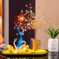 Elegant yellow K9 crystal swan figurines and citrine money tree home decor ornament gift - Yellow Swan 4 with Yellow Cubic Money Tree & Yellow Tray