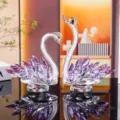 Elegant purple crystal swan pair ornaments for home decor and Valentine's Day gifting - Swan Crystal Ornament Style 3 / Purple