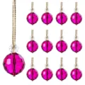 Magenta crystal Christmas tree pendants set of 13 for holiday home decoration - Ball Style / 13-Piece Set / Fuschia